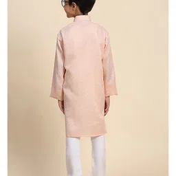 P-MARK Cotton Full Sleeves Abstract Printed Kurta Pyjama Set - Orange image 3