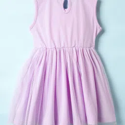 ToffyHouse Woven Sleeveless Party Dress With Floral Applique - Mauve image 2