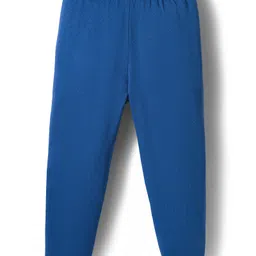 Babyhug Cotton Lycra Knit Full Length Leggings with Stars Print - Navy Blue image 2