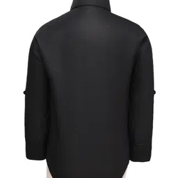 Rikidoos Full Sleeves Solid 3 Piece Party Suit With Bow Set - Black & Grey image 3