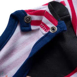 Babyhug Disney Interlock Knit Full Sleeves Striped Onesie with Mickey Mouse Graphic - Multicolor image 4