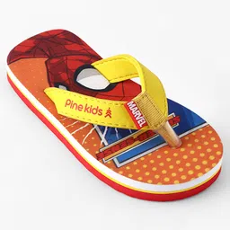 Pine Kids Marvel Slip On Flip Flops With Spiderman Print - Red & Orange image 5