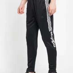 Adidas Black Regular Fit Logo Printed Sports Trackpants image 3