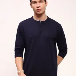 showoffff Showoff Navy Blue Cotton Slim Fit T-Shirt-picture-12