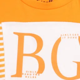 Blue Giraffe Girls Multi Cotton Striped T-Shirt image 3