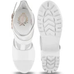 Shoetopia Women's White Ankle Strap Sandals image 3