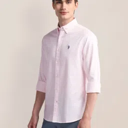 U.S. Polo Assn. Pink Cotton Slim Fit Shirt image 3
