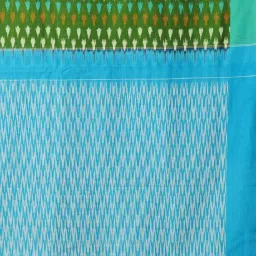 Unnati Silks Green & Blue Printed Saree With Unstitched Blouse image 3