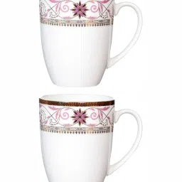 SONAKI White Bone China Large Coffee Mug - Set of 2 (310 ml) image 3