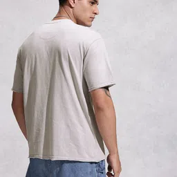 WROGN Printed Drop-Shoulder Sleeves Pure Cotton Oversized T-shirt image 4