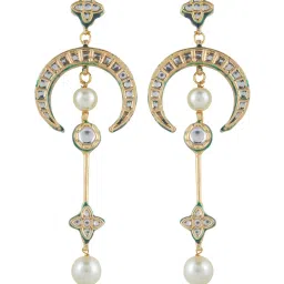 Curio Cottage Gold Celestial Noor Dangler Earrings image 3