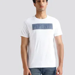 Pepe Jeans White Cotton Slim Fit Printed T-Shirt-image-30
