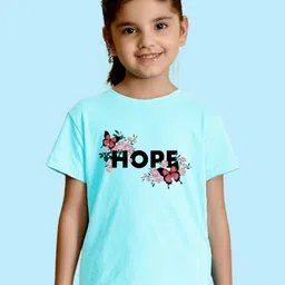 NUSYL Girls Graphic Printed Round Neck Short Sleeves Cotton T-shirt-picture-35