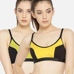 Lady Lyka Multicolor Non Wired Non Padded Sports Bra (Pack Of 2)-image-6