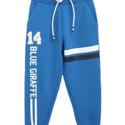 Blue Giraffe Kids Blue Cotton Joggers-picture-45