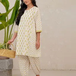 Jaypore Multicolour Block Printed Straight Fit Kurta image 3