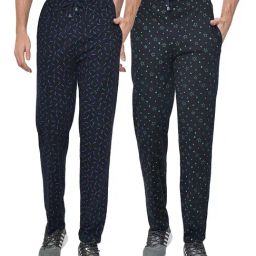 Vimal Jonney Navy Regular Fit Trackpants - Pack of 2-image-75