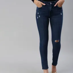 SHOWOFF Clean Look Blue Slim Fit Denim Jeans-image-73