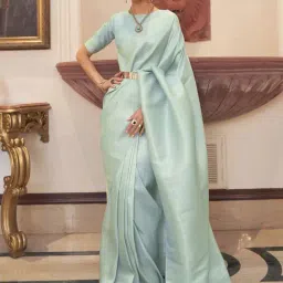 Saree Mall Blue Silk Woven Saree With Unstitched Blouse-picture-21