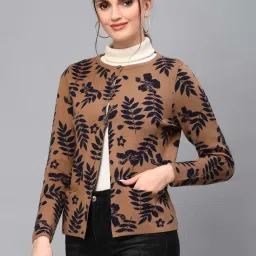 Mafadeny Brown Printed Cardigan image 3