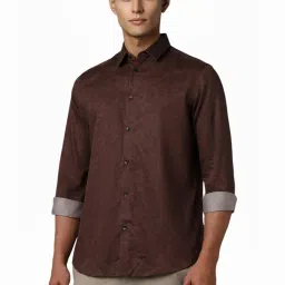 Louis Philippe Brown Regular Fit Printed Shirt image 3