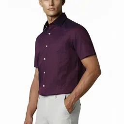 Louis Philippe Purple Regular Fit Printed Shirt image 3