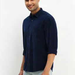 Allen Solly Navy Regular Fit Texture Shirt image 3