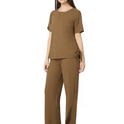 Smarty Pants Brown Top With Lounge Pants image 3