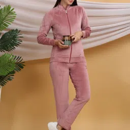 Sweet Dreams Pink Self Pattern Sports Sweatshirt Track Pants Set image 3