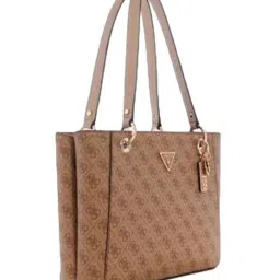GUESS Latte Brown Noelle Printed Tote image 3