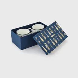 Fabindia Home Avasa Blue & White Ceramic Mugs (370ml) - Set of 2 image 3