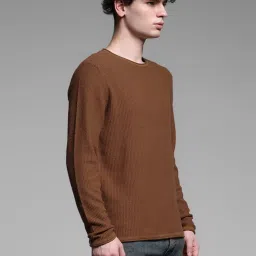 Jack & Jones Red Cotton Slim Fit Texture Pullover image 3