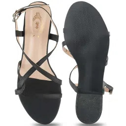 Shoetopia Kids Black Cross Strap Sandals image 3