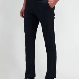 Arrow Navy Regular Fit Texture Trousers image 3