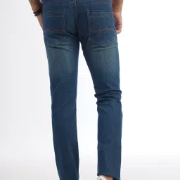 Greenfibre Blue Polyester Slim Fit Faded Jeans image 3