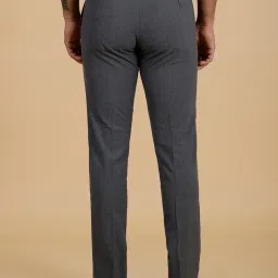 JadeBlue Dark Grey Rayon Slim Fit Solid Trouser image 3
