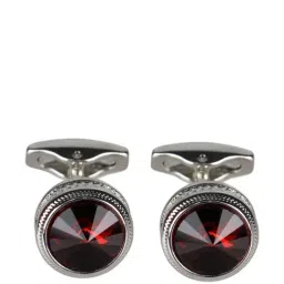 Park Avenue Maroon & Black Embroidered Tie with Cufflinks, Pocket Square and Tie Pin image 3