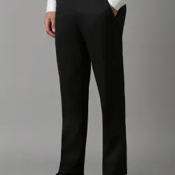 Louis Philippe Black Slim Fit Texture Trousers image 3