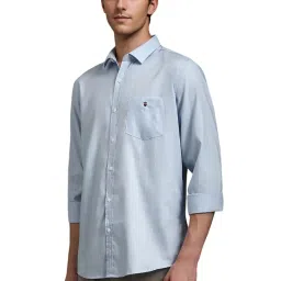 Louis Philippe Blue Slim Fit Checks Shirt image 3