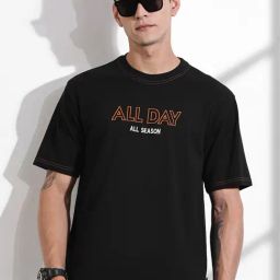 Thomas Scott Black Loose Fit Printed T-Shirt-picture-47