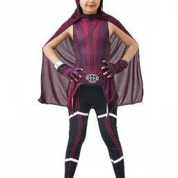 Little Surprise Box Girls Maroon Printed Jumpsuit-image-6