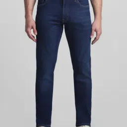 Jack & Jones Dark Blue Denim Cotton Slim Fit Jeans-picture-37
