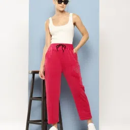 Aarika Pink Velvet Embellished Trackpants image 4