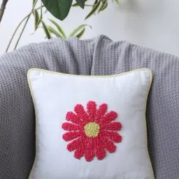 Jamio Firati White Cotton Tufted Embroidery Cushion Cover-image-25