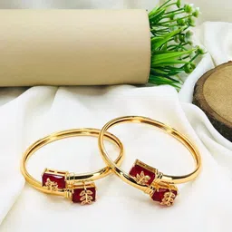 Anouk Set Of 2 18k Gold-Plated American Diamond Kada Bracelet image 3