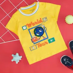 Pantaloons Baby Yellow Cotton Printed T-Shirt-image-9
