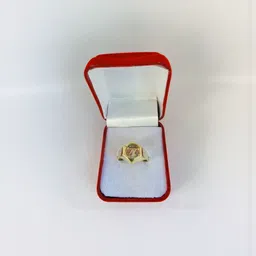 R G MART Unisex Ashtadhatu Trishakti Shank with Para Brass Gold Plated Finger Ring-image-20