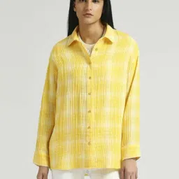 Pepe Jeans Yellow Cotton Chequered Shirt-picture-42