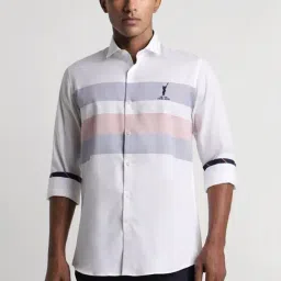 Peter England White Slim Fit Printed Shirt-picture-16