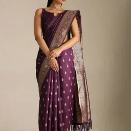 Soch Purple Other Woven Design Saree With Unstitched Blouse-image-81
